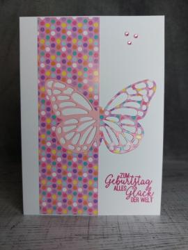 Grußkarte Geburtstag Schmetterling handgemacht